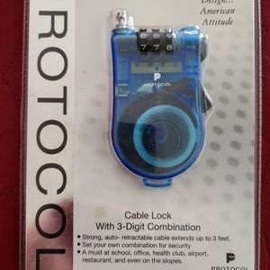 PROTOCOL cable lock with 3 digit combo